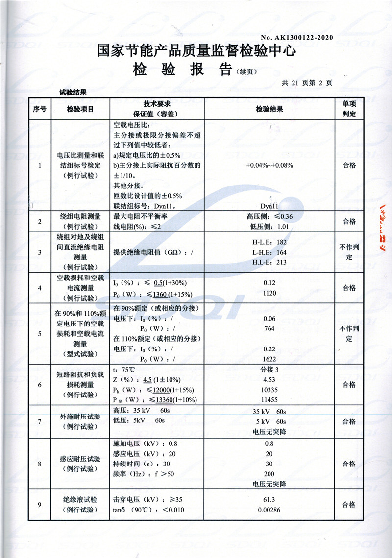 高低压试验报告-S11-1250商州商州商州油浸式变压器-2.jpg